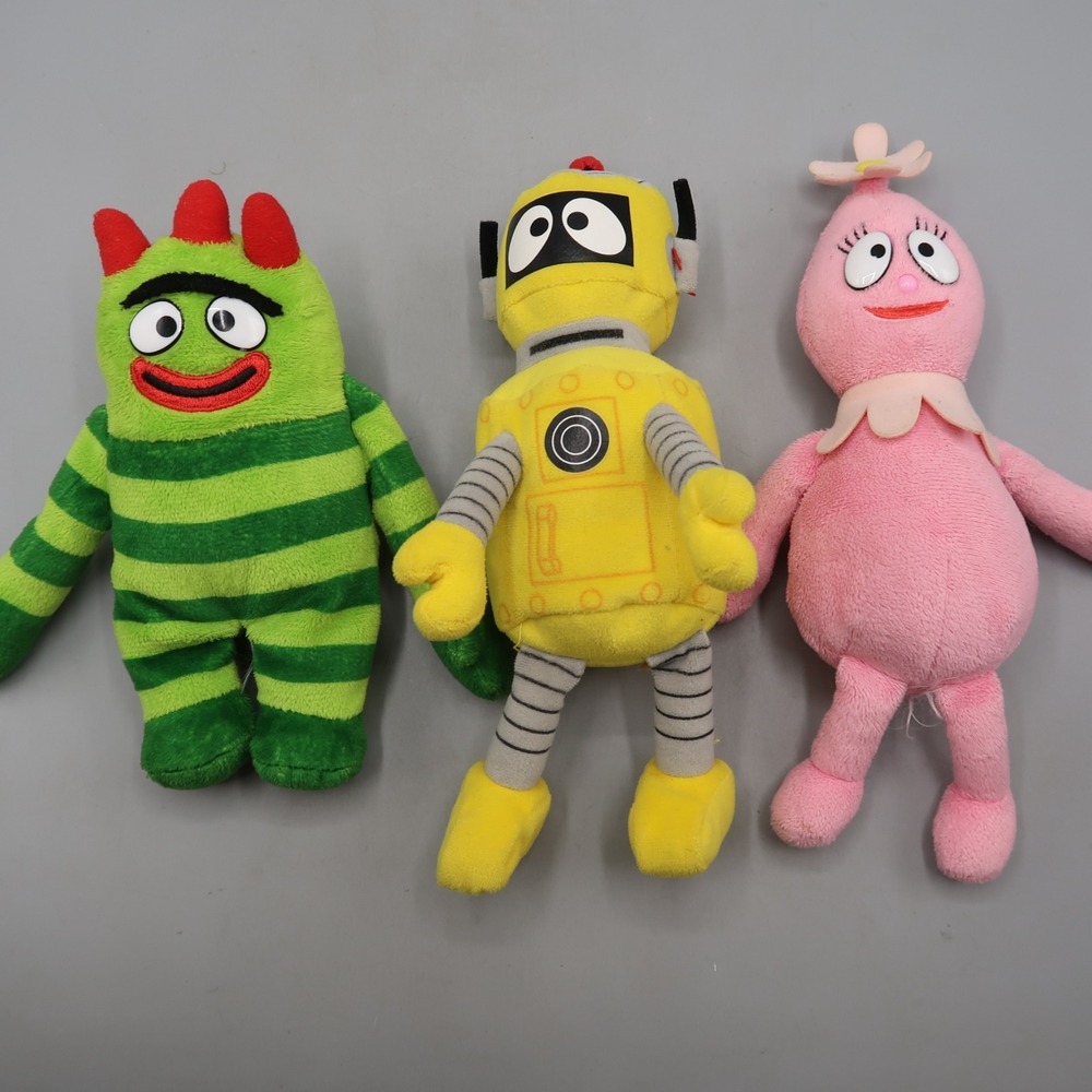 Ty Beanie Babies Yo Gabba Gabba Plex Foofa Brobee Plush Lot Set Animals